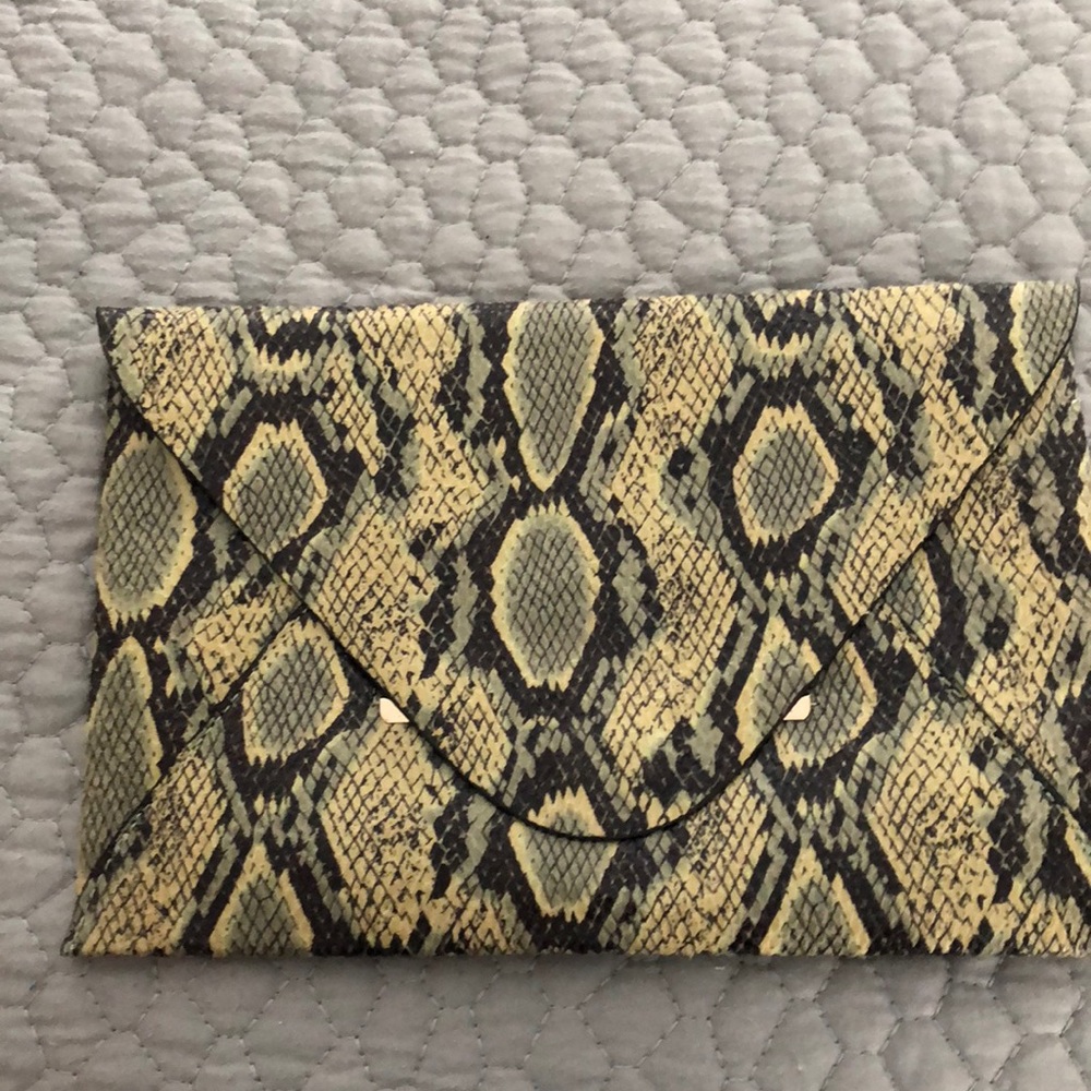 BCBG Snakeskin clutch/faux